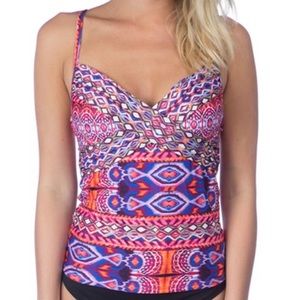 La Blanca Watercolor Tribal Tankini size 8